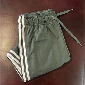 adidas Green Track Pants with White Stripes